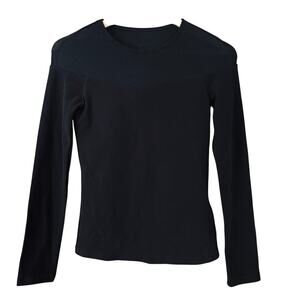 OGL Brami Top Sheer Shoulder Eco Mousse Black Size Small NEW